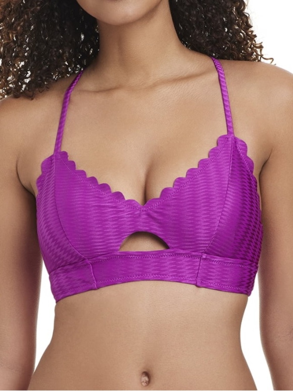Scalloped Purple Bikini Top